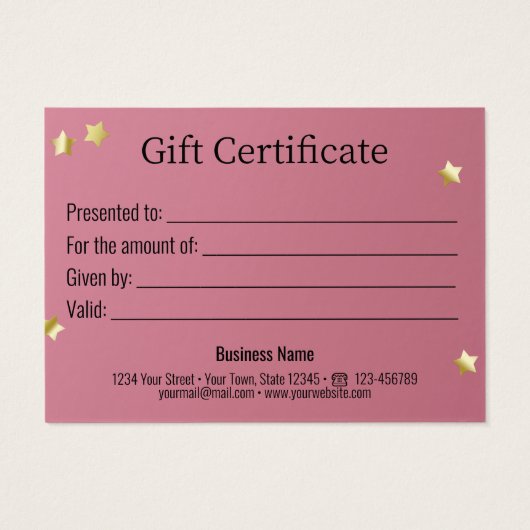 Roze gouden kerstbal ribbon-kaartje visitekaartje (Achterkant)