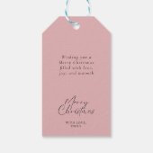 Roze Gouden Kerstboom Cadeaulabel (Achterkant)