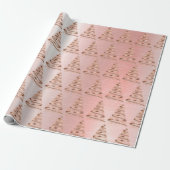 Roze gouden kerstboom  cadeaupapier (Uitgerold)