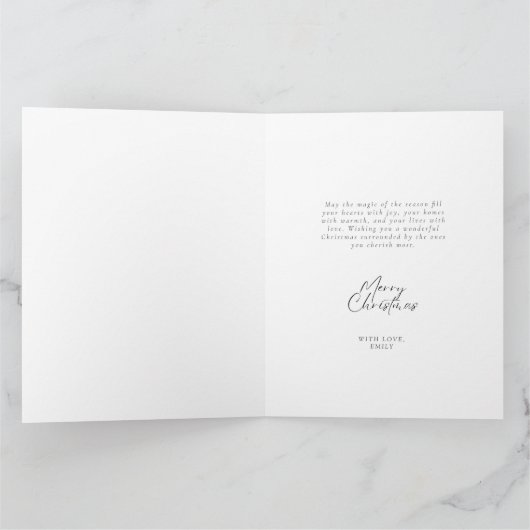 Roze Gouden Kerstboom Kaart (Binnen)