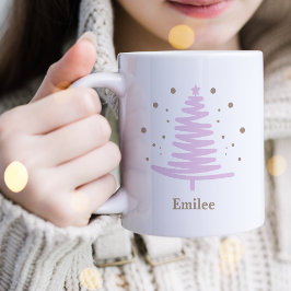 roze gouden kerstboom koffiemok