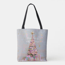 Roze Gouden Kerstboom met Impasto