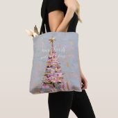 Roze Gouden Kerstboom met Impasto Tote Bag (Dichtbij)