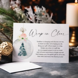 Roze gouden kerstboomkleuren, douche informatiekaartje