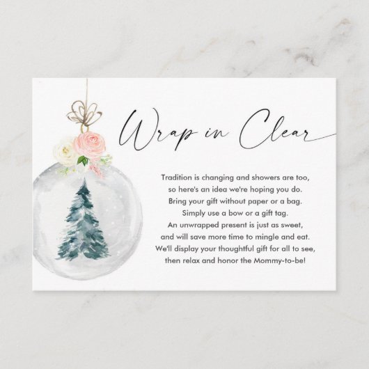 Roze gouden kerstboomkleuren, douche informatiekaartje (Voorkant)