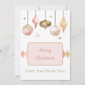 Roze Gouden Kerstmis Dank u Cadeau Kaart Houder (Achterkant)