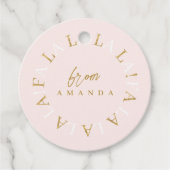 Roze Gouden Kerstmis Fa La ID1009 Bedankjes Labels (Voorkant)