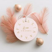 Roze Gouden Kerstmis Fa La ID1009 Bedankjes Labels