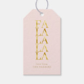 Roze Gouden Kerstmis Fa La ID1009 Cadeaulabel (Voorkant)