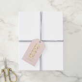 Roze Gouden Kerstmis Fa La ID1009 Cadeaulabel (Met Touw)