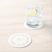 Roze Gouden Kerstmis Fa La ID1009 Ronde Kartonnen Onderzetter (Insitu)