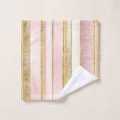 Roze Gouden Kerstmis Fa La Patroon#27 ID1009 Bad Handdoek (Wasdoekje)