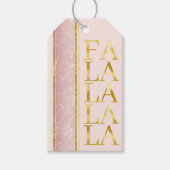 Roze Gouden Kerstmis Fa La Patroon#27 ID1009 Cadeaulabel (Voorkant)