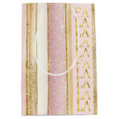 Roze Gouden Kerstmis Fa La Patroon#27 ID1009 Medium Cadeauzakje