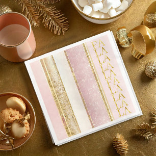 Roze Gouden Kerstmis Fa La Patroon#27 ID1009 Servet