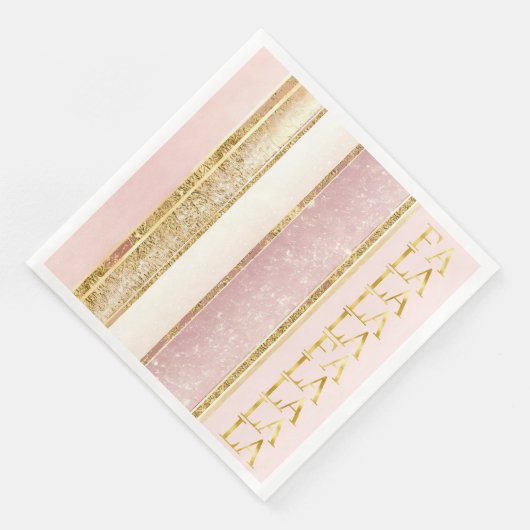 Roze Gouden Kerstmis Fa La Patroon#27 ID1009 Servet (Hoek)