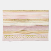 Roze Gouden Kerstmis Fa La Patroon#27 ID1009 Theedoek (Horizontaal)