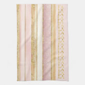 Roze Gouden Kerstmis Fa La Patroon#27 ID1009 Theedoek (Verticaal)