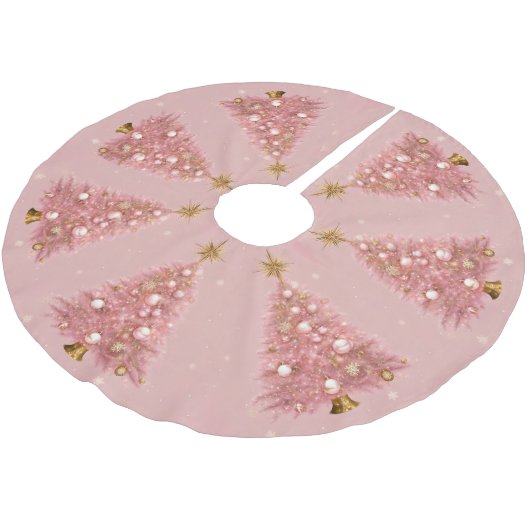Roze Gouden Kerstmis Kerstboom Rok (Gekanteld)