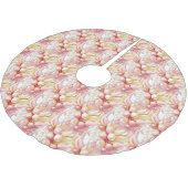 Roze Gouden Kerstmis Merry Pattern#17 ID1009 Kerstboom Rok (Gekanteld)