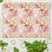 Roze Gouden Kerstmis Merry Pattern#17 ID1009 Theedoek (Gevouwen)