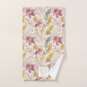 Roze Gouden Kerstmis Vrolijk Patroon#21 ID1009 Bad Handdoek (Handdoek)