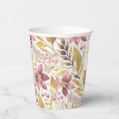 Roze Gouden Kerstmis Vrolijk Patroon#21 ID1009 Papieren Bekers (Rechts)