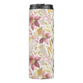 Roze Gouden Kerstmis Vrolijk Patroon#21 ID1009 Thermosbeker (Achterkant)