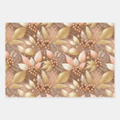 Roze Gouden Kerstmispatronen #2#8#32 ID1009 Inpakpapier Vel (Voorkant 2)