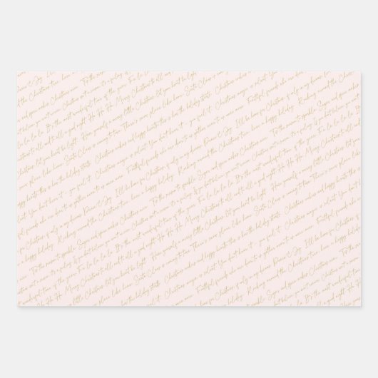 Roze Gouden Kerstmispatronen #2#8#32 ID1009 Inpakpapier Vel (Voorkant)