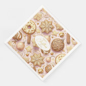 Roze Gouden Kerstmispatroon#12 ID1009 Servet (Hoek)