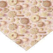 Roze Gouden Kerstmispatroon#12 ID1009 Tafelkleed (Gekanteld)