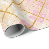 Roze Gouden Kerstmispatroon#28 ID1009 Cadeaupapier (Rol Hoek)