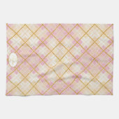 Roze Gouden Kerstmispatroon#28 ID1009 Theedoek (Horizontaal)