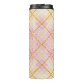 Roze Gouden Kerstmispatroon#28 ID1009 Thermosbeker (Achterkant)