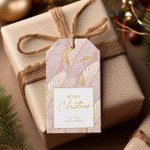 Roze Gouden Kerstmispatroon#29 ID1009 Cadeaulabel