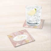 Roze Gouden Kerstmispatroon#29 ID1009 Kartonnen Onderzetters (Insitu)