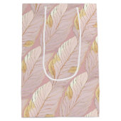 Roze Gouden Kerstmispatroon#29 ID1009 Medium Cadeauzakje (Achterkant)