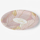 Roze Gouden Kerstmispatroon#29 ID1009 Papieren Bordje (Gekanteld)