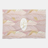 Roze Gouden Kerstmispatroon#29 ID1009 Theedoek (Horizontaal)