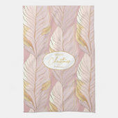 Roze Gouden Kerstmispatroon#29 ID1009 Theedoek (Verticaal)