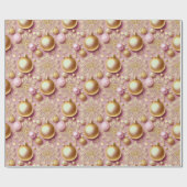 Roze Gouden Kerstmispatroon#31 ID1009 Cadeaupapier (Vlak)