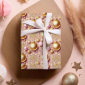 Roze Gouden Kerstmispatroon#31 ID1009 Cadeaupapier