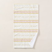 Roze Gouden Kerstmispatroon#35 ID1009 Bad Handdoek (Handdoek)
