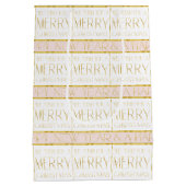 Roze Gouden Kerstmispatroon#35 ID1009 Medium Cadeauzakje (Achterkant)