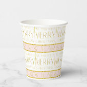 Roze Gouden Kerstmispatroon#35 ID1009 Papieren Bekers (Rechts)