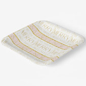 Roze Gouden Kerstmispatroon#35 ID1009 Papieren Bordje (Gebogen)