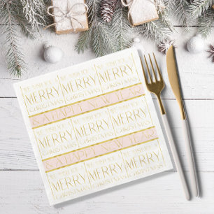 Roze Gouden Kerstmispatroon#35 ID1009 Servet