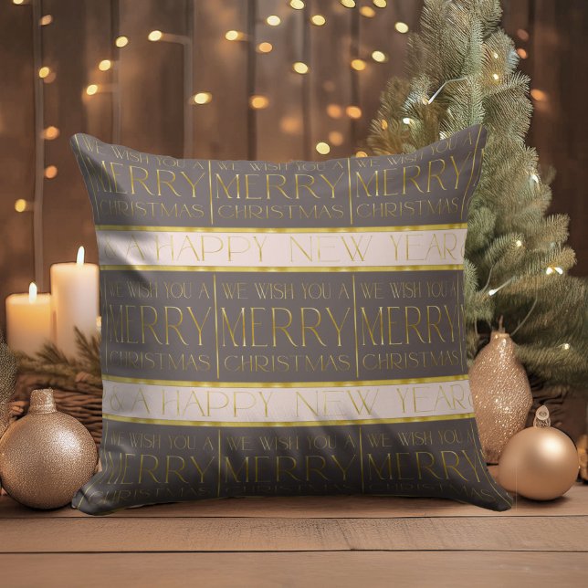 Roze Gouden Kerstmispatroon#35b ID1009 Kussen (Creator heeft geüpload)