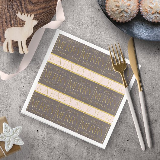 Roze Gouden Kerstmispatroon#35b ID1009 Servet